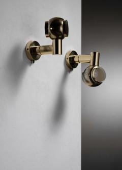 Pair of brass wall lamps - 4384247