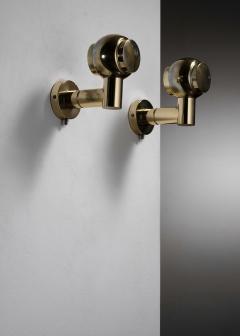 Pair of brass wall lamps - 4384248