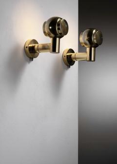 Pair of brass wall lamps - 4384250