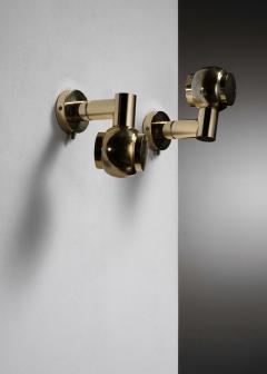 Pair of brass wall lamps - 4384254
