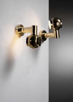 Pair of brass wall lamps - 4384256