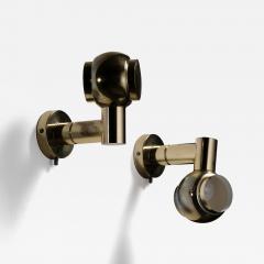 Pair of brass wall lamps - 4384352