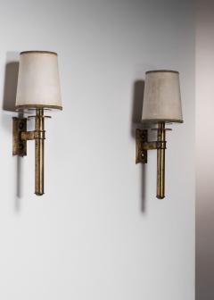 Pair of brass wall lamps - 4752153