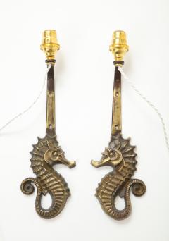 Pair of bronze Seahorse shaped sconces France 1940s - 2277844
