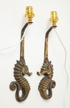 Pair of bronze Seahorse shaped sconces France 1940s - 2277846