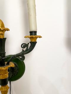 Pair of bronze and gilt bronze French Empire Style sconces circa 1920 - 1372708