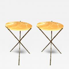 Pair of bronze and onyx pedestal tables Editions Galerie Canav se France 2024 - 3612336