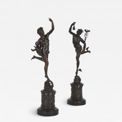 Pair of bronze sculptures of Mercury and Fortuna - 1545234