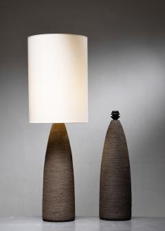 Pair of brown ceramic table lamps - 4752188