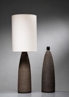 Pair of brown ceramic table lamps - 4752189