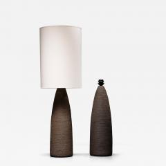 Pair of brown ceramic table lamps - 4752212