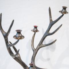 Pair of candlesticks in silvered bronze French Work circa 1950 - 1094238