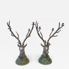 Pair of candlesticks in silvered bronze French Work circa 1950 - 1096974