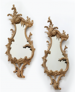 Pair of cartouche shaped rococo mirrors - 3048382