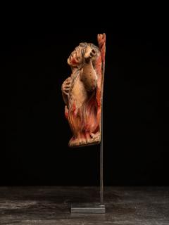 Pair of carved oak Souls in Purgatory male and female 17th C Southern Europe - 4492115