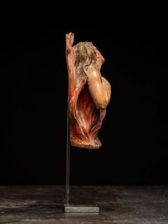 Pair of carved oak Souls in Purgatory male and female 17th C Southern Europe - 4492116