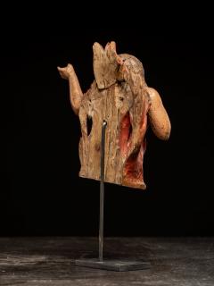 Pair of carved oak Souls in Purgatory male and female 17th C Southern Europe - 4492118