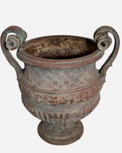 Pair of cast iron garden vases Fonderie dart du Val dOsne France circa 1850 - 4334371