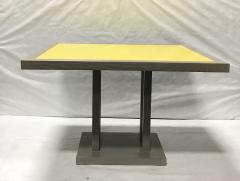 Pair of cerused oak dining tables with yellow lacquered top - 4618406