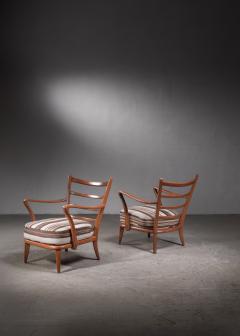 Pair of cherry wood armchairs - 2671448