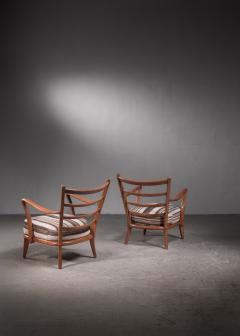 Pair of cherry wood armchairs - 2671449