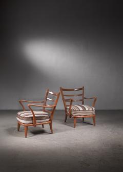 Pair of cherry wood armchairs - 2671452