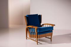 Pair of cherrywood lounge chairs Italy 1950s - 4396454