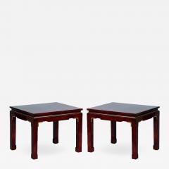Pair of chic French 60s Asian inspired lacquer tables - 1309033