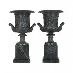 Pair of classical Italian grey marble vases after the famous Medici vase - 2500527