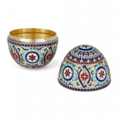 Pair of cloisonn enamel decorated and silver gilt eggs - 3239622