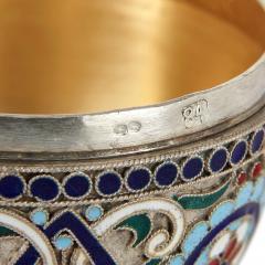 Pair of cloisonn enamel decorated and silver gilt eggs - 3239630