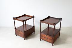 Pair of coffee tables nightstands with tray top and turned columns - 3891595