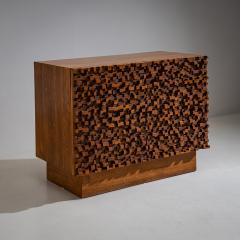 Pair of contemporary Italian Sideboards with Brutalist Surface Design - 4690523