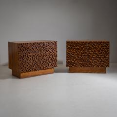 Pair of contemporary Italian Sideboards with Brutalist Surface Design - 4690624