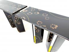 Pair of contemporary consoles with cactus resin panels by ABDB Designs - 4307517