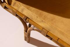 Pair of daybeds in rattan and bamboo with velvet upholstery Italy 1960s - 4254134