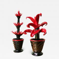 Pair of decorative glass plants - 924911