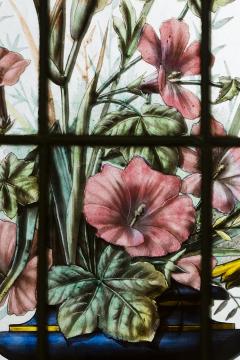 Pair of double stained glass windows and their transoms circa 1880 - 1205612