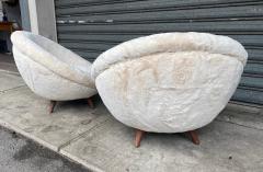 Pair of egg shaped armchairs Italy 1950s - 3225324
