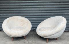 Pair of egg shaped armchairs Italy 1950s - 3225326
