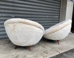 Pair of egg shaped armchairs Italy 1950s - 3225328