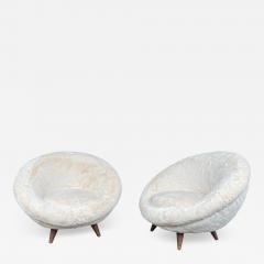 Pair of egg shaped armchairs Italy 1950s - 3225973