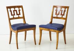 Pair of extremely fine Swedish Grace inlaid side chairs two pair available  - 1356882