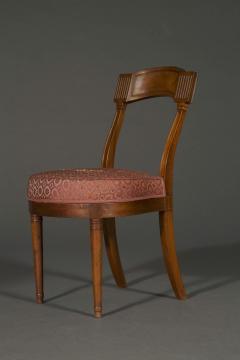 Pair of fine and unusual mahogany Directoire period side chairs - 4463124