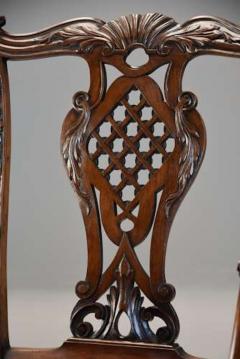 Pair of fine quality Chippendale style mahogany open armchairs - 4806012