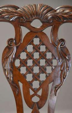 Pair of fine quality Chippendale style mahogany open armchairs - 4806013