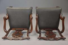 Pair of fine quality Chippendale style mahogany open armchairs - 4806015