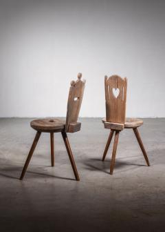 Pair of folk art chairs - 3607042