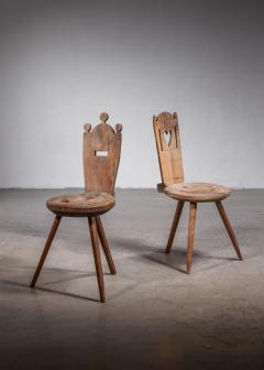 Pair of folk art chairs - 3607044