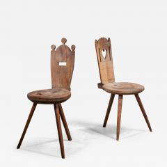 Pair of folk art chairs - 3610607